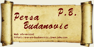 Persa Budanović vizit kartica